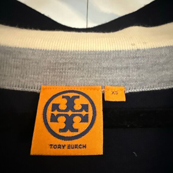 Tory Borch Cicada Merino Wool trim neck tunic sweater xsmall - Picture 5 of 12